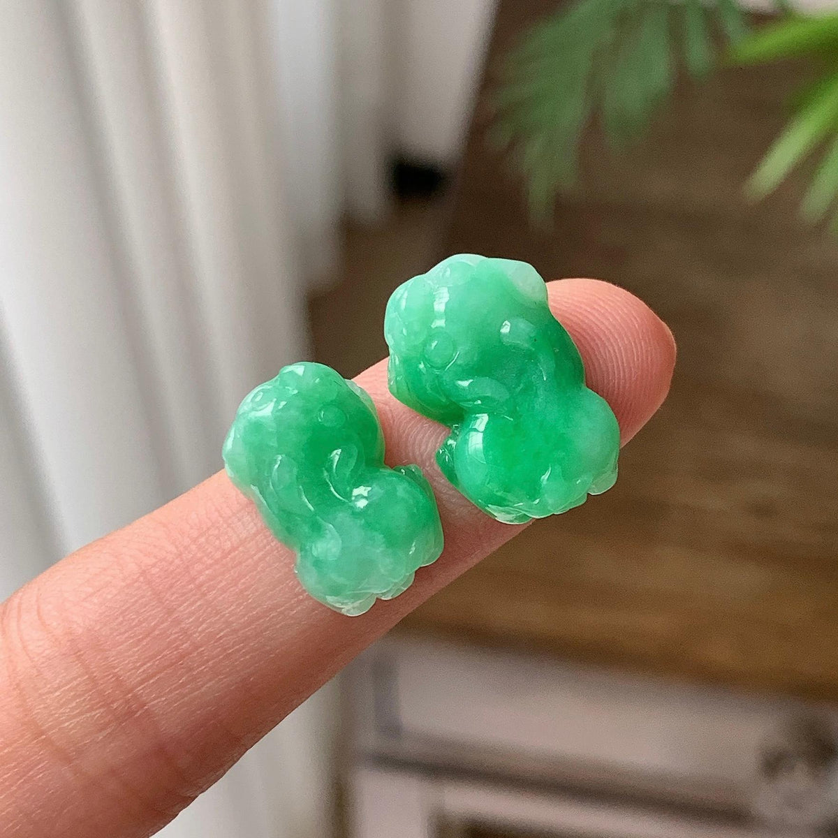 细糯种 满绿貔貅吊坠耳饰手饰 天然缅甸A货翡翠（yc703368）