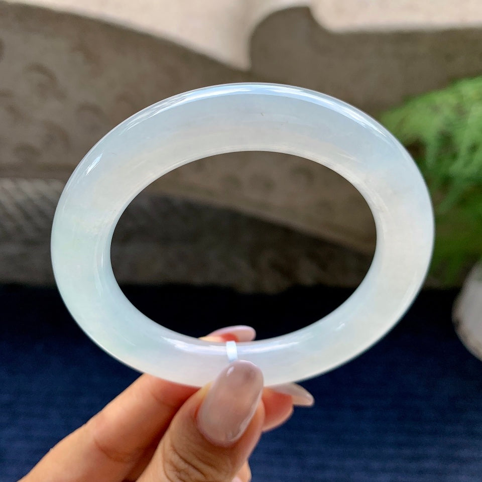 糯冰种无色圆条手镯（56mm）（yc116911）
