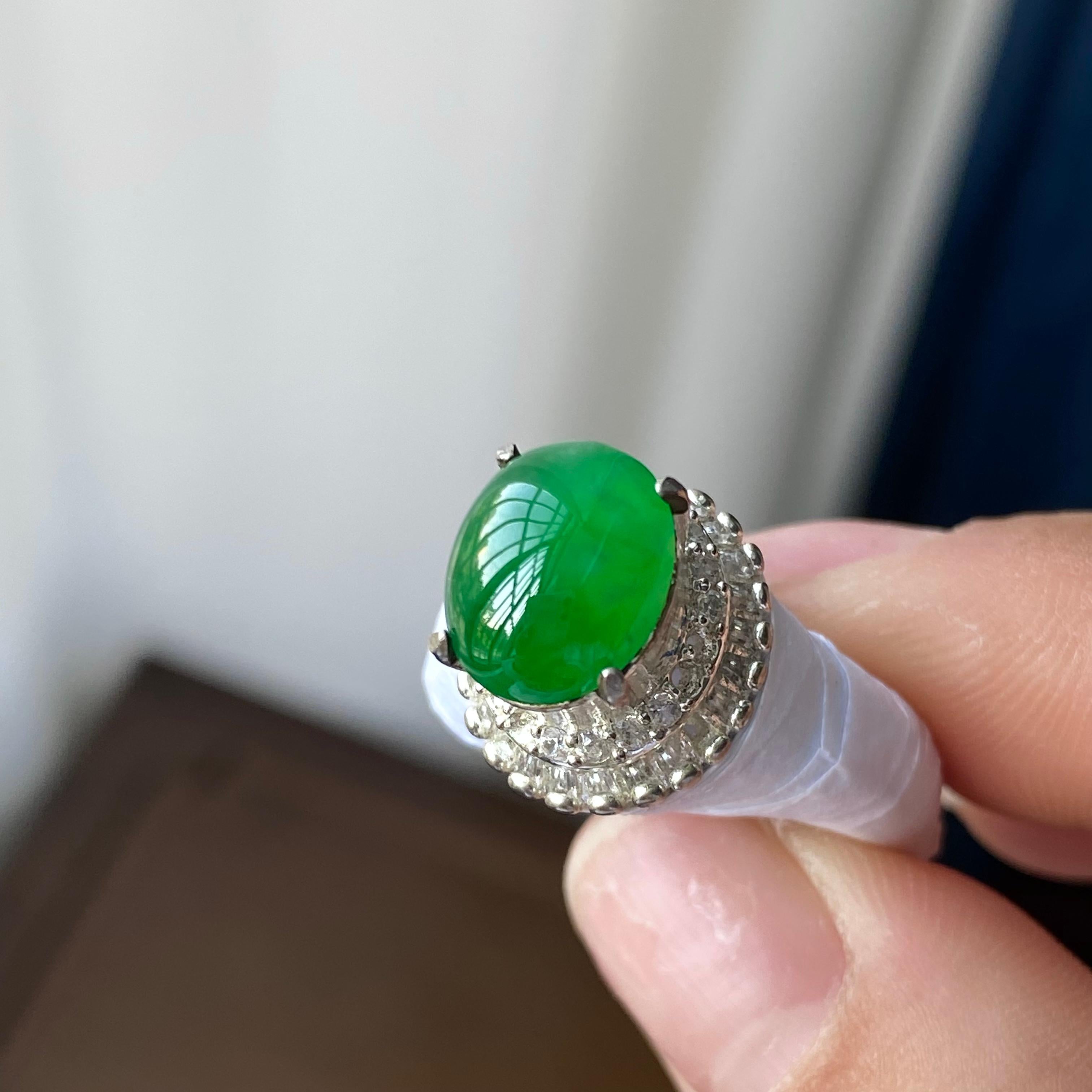 冰种满绿蛋面裸石（yc303870）