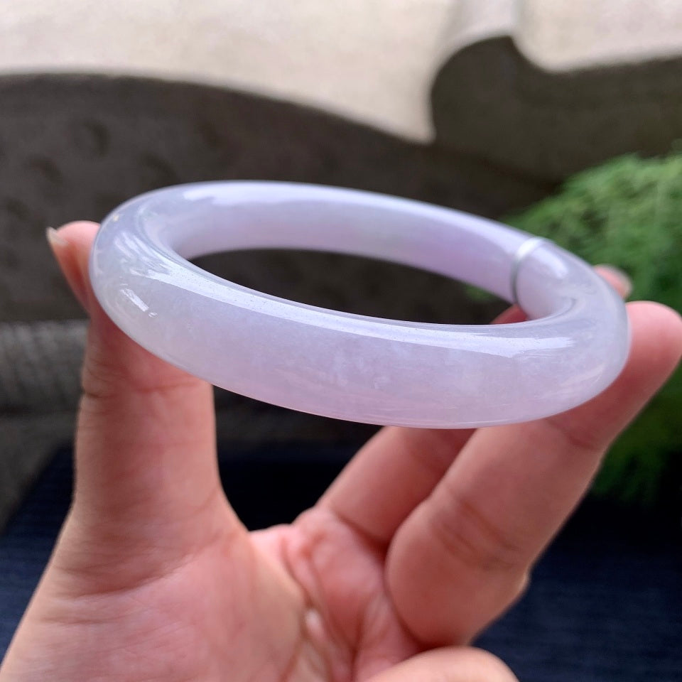 细糯种紫罗兰洒金圆条手镯（58.3mm）（yc101935）