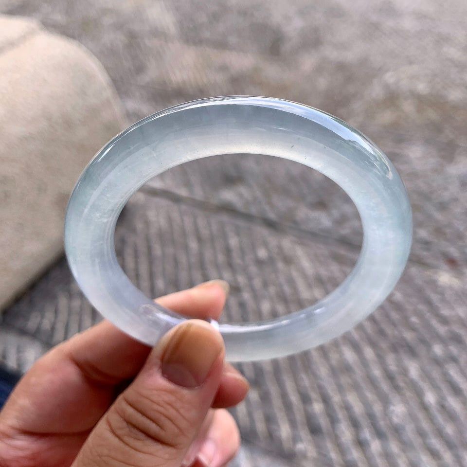 冰种淡晴底圆条手镯（56.7mm）（yc117169）