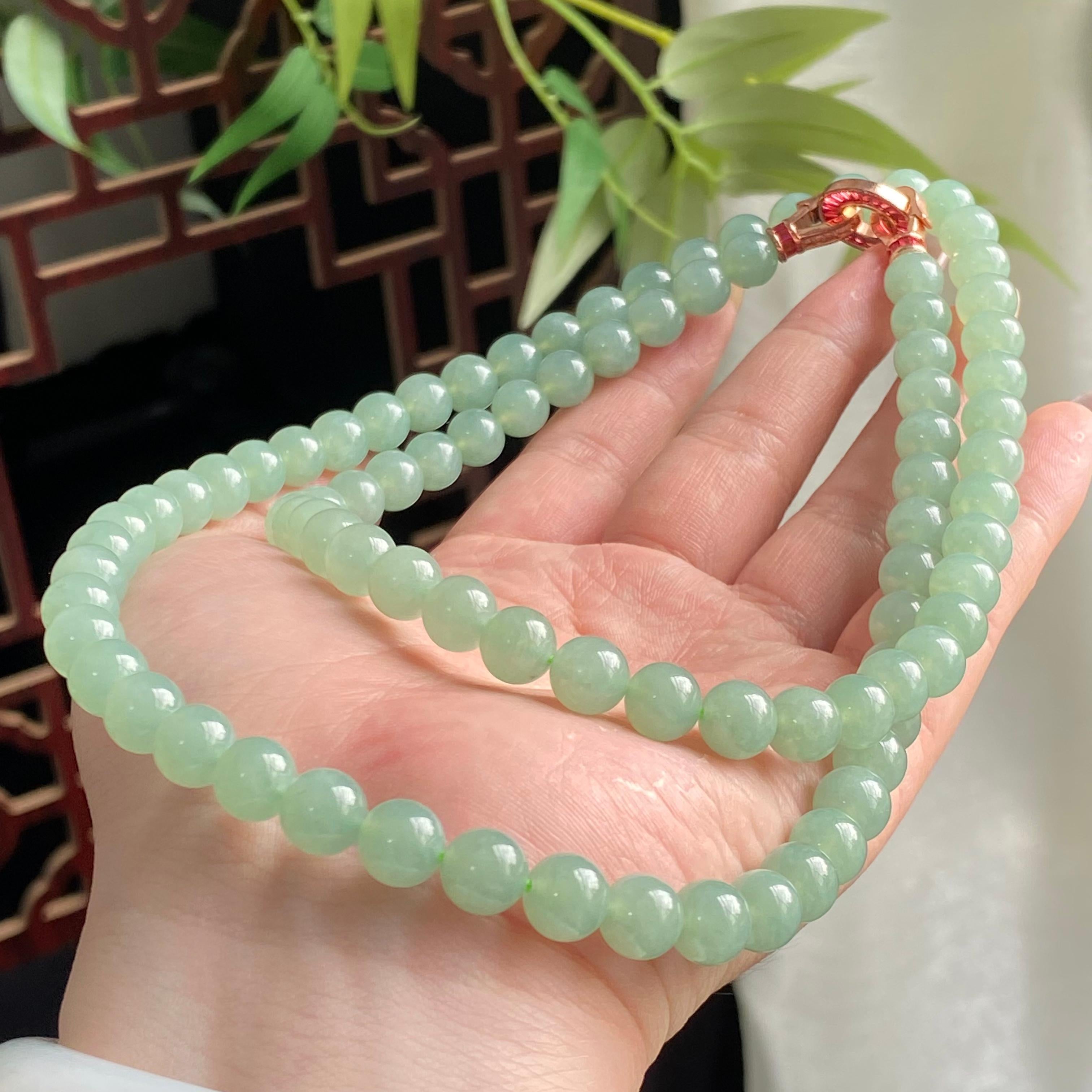 冰种晴底珠链（88颗）（yc196115）