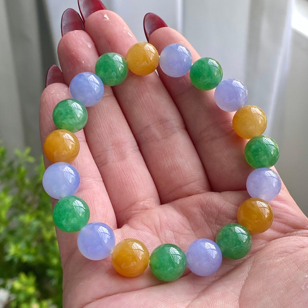 糯冰种多宝单圈手串（19颗）（yc203438）