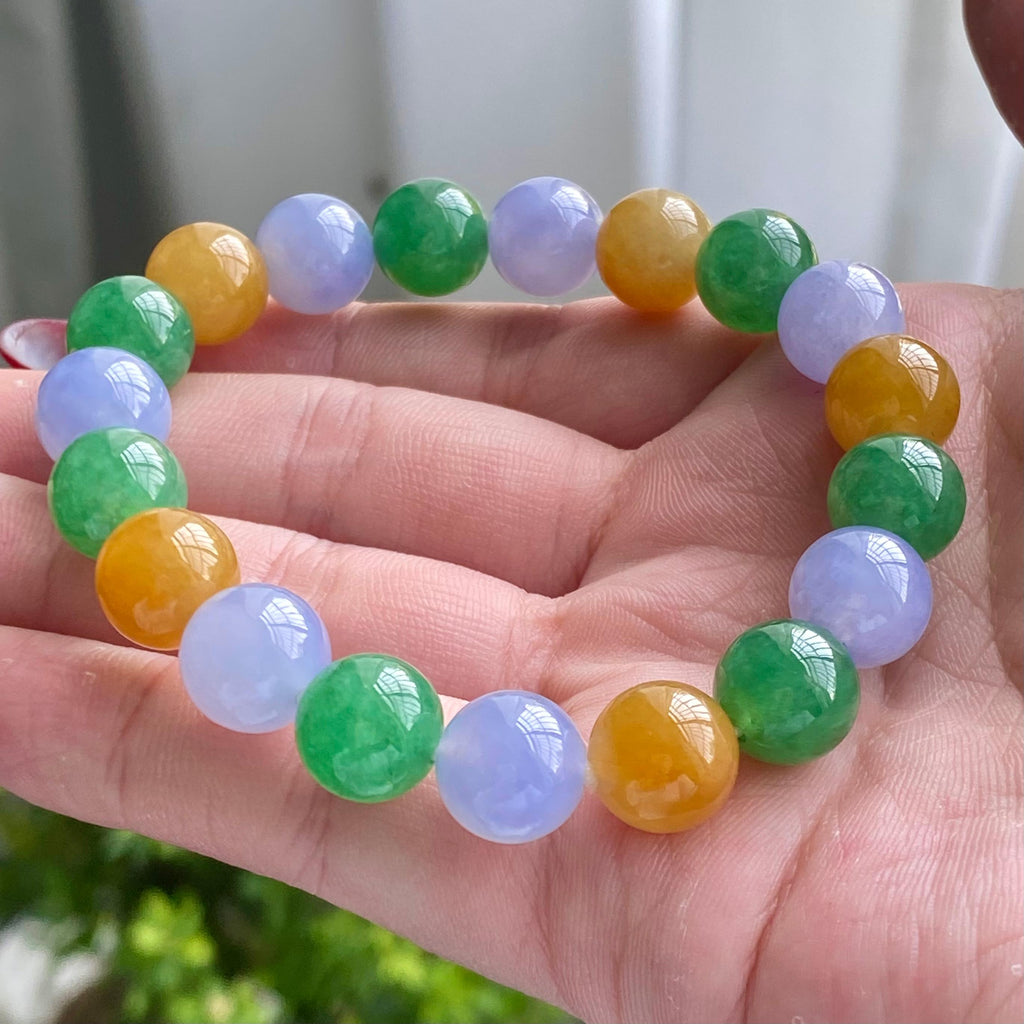 糯冰种多宝单圈手串（19颗）（yc203438）