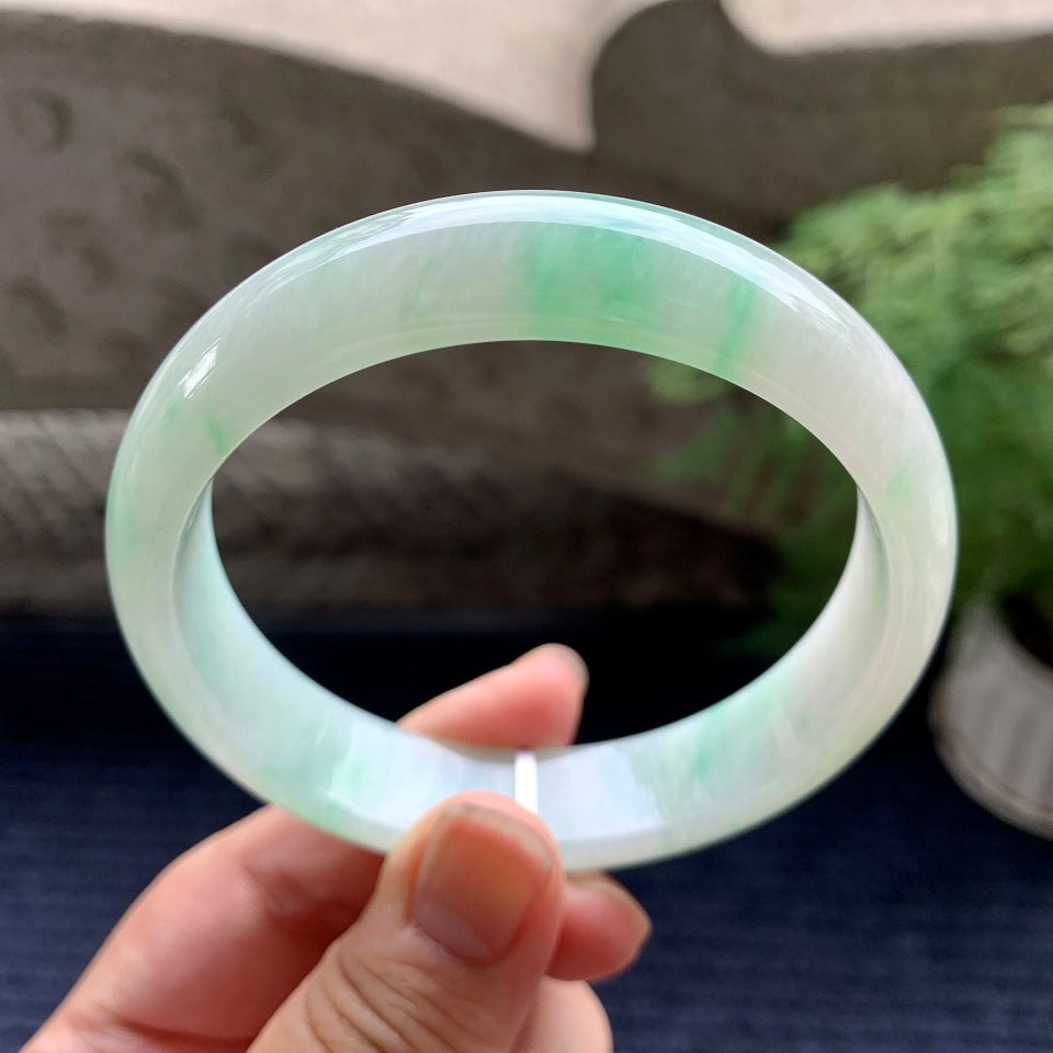 细糯种飘绿小宽版轮胎手镯（61mm）（yc101926）