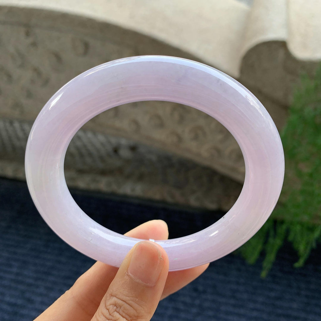 大圈口 细糯种淡紫色圆条手镯 60.5圈（yc709326）