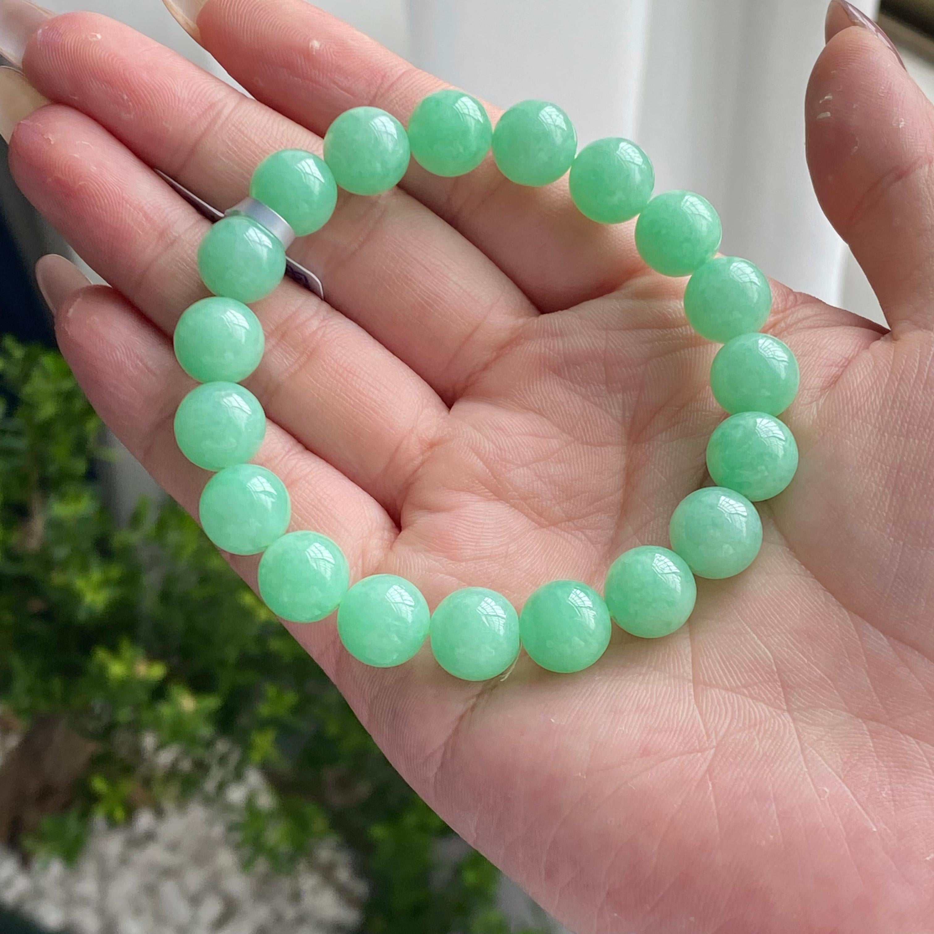 细糯种满绿单圈手串（yc201860）