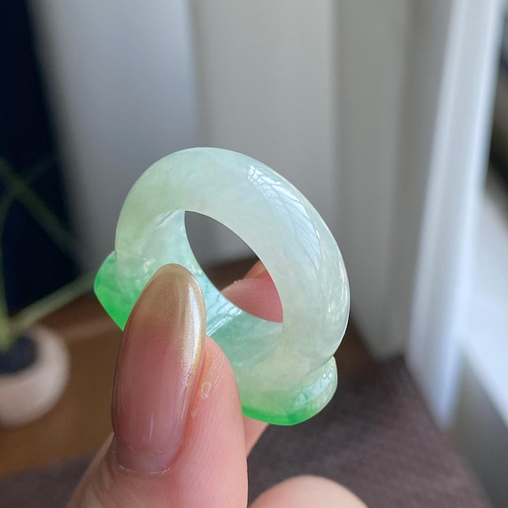 糯冰种金丝阳绿扳指（yc267891）