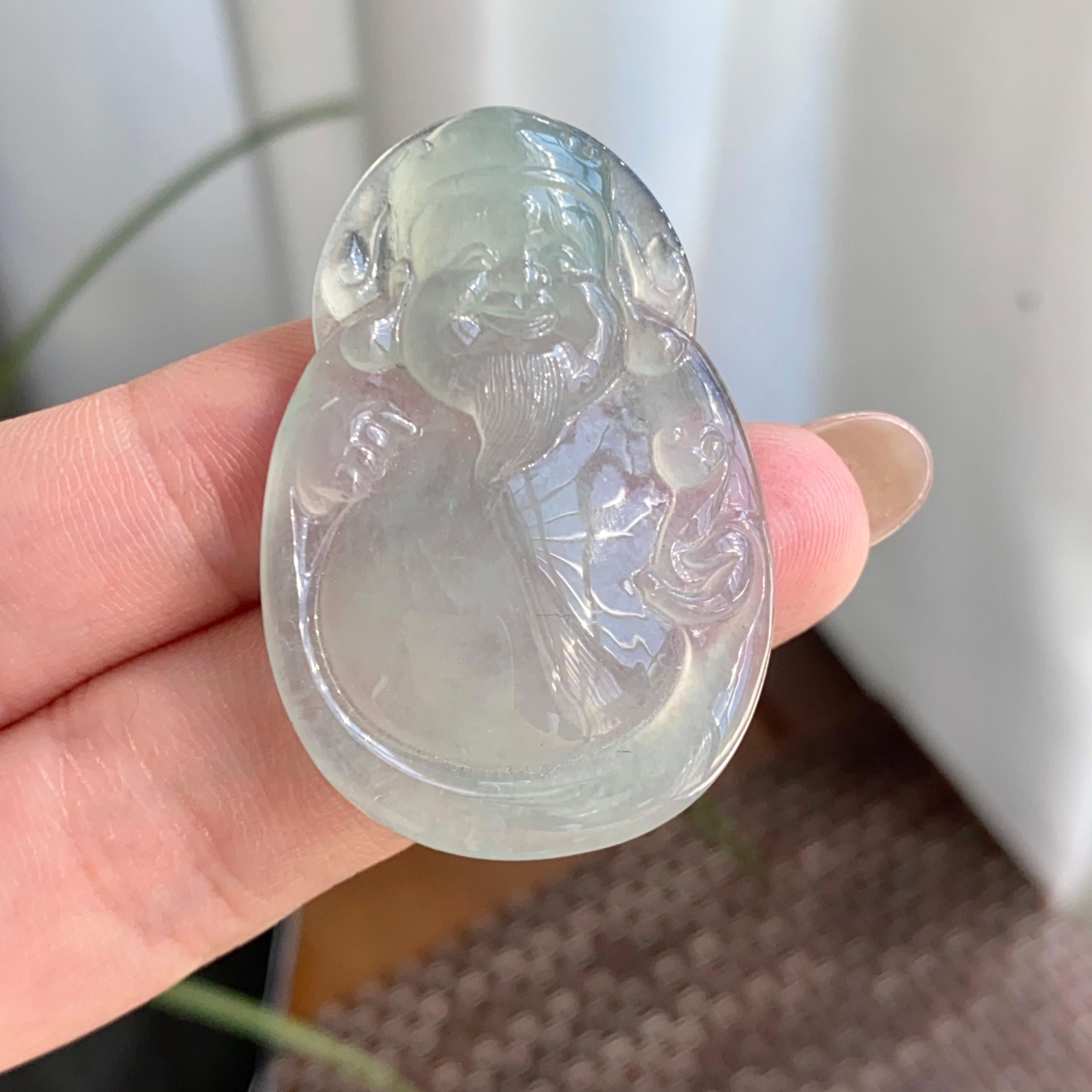 冰种带底色财神吊坠（yc264974）