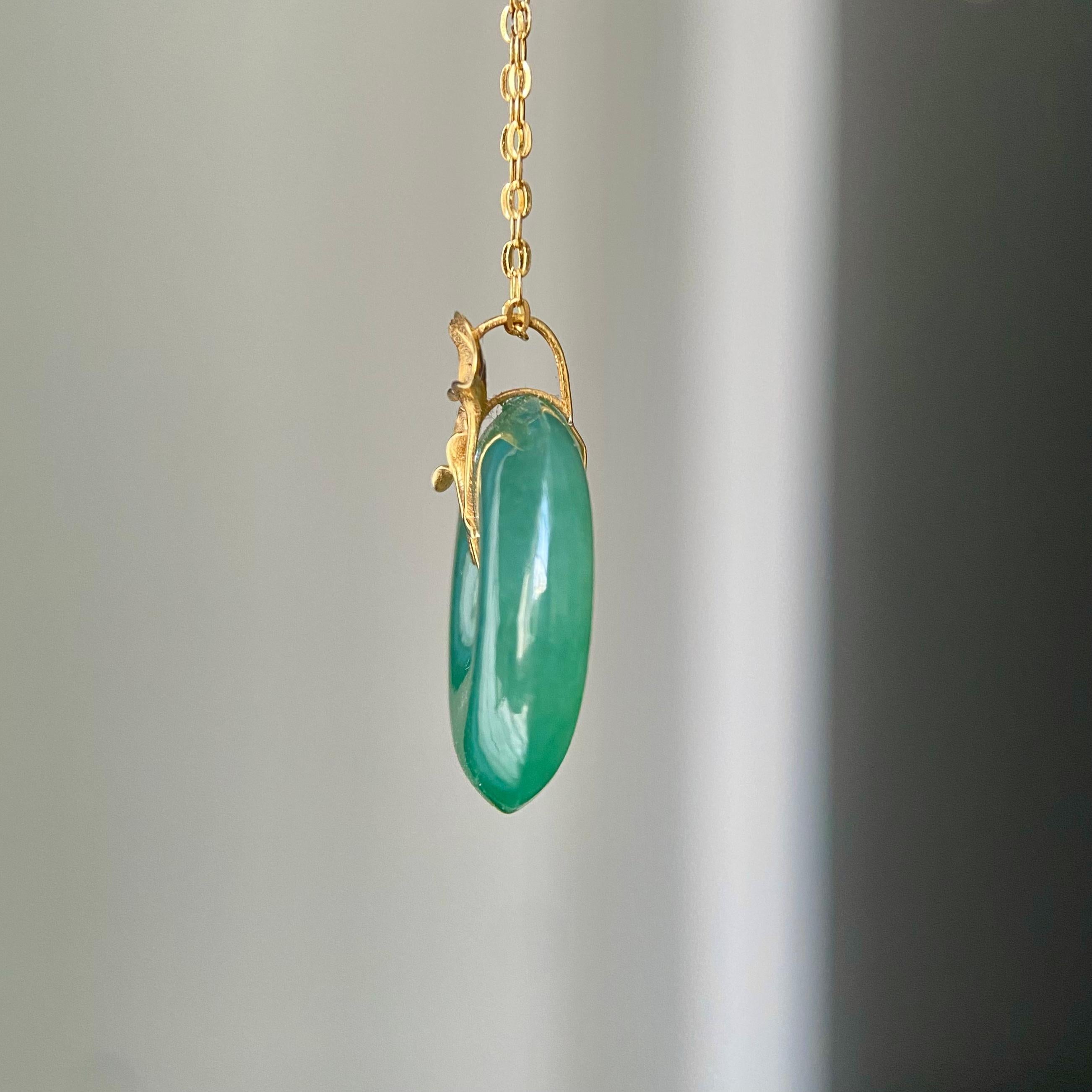 18k金镶冰种满绿平安扣吊坠（yc219251）