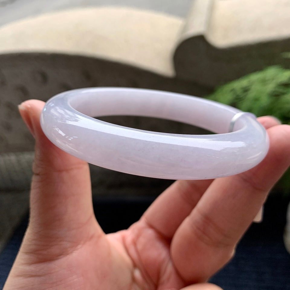 细糯种淡紫罗兰平安镯（60.8mm）（yc093439）