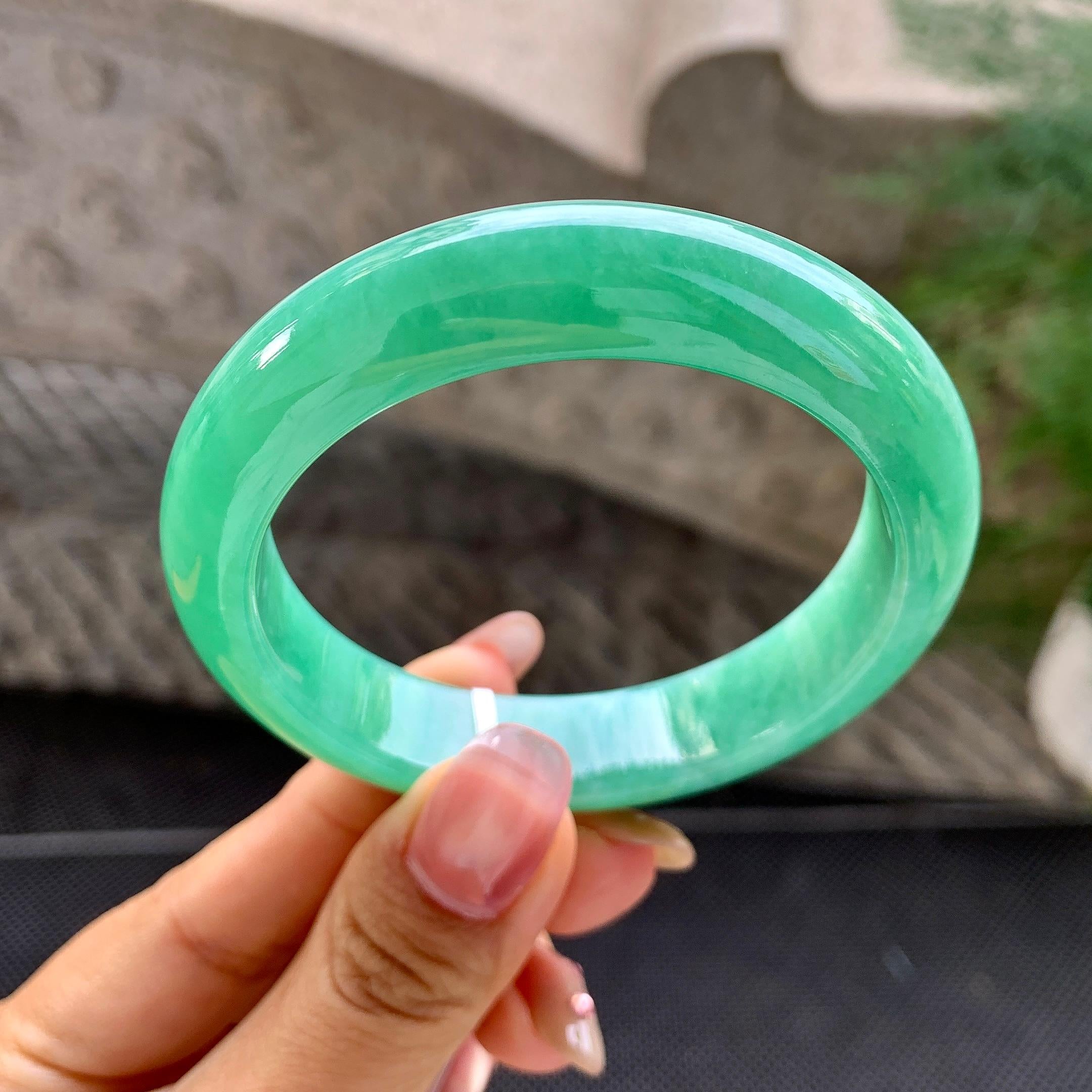 细糯种满绿平安镯（54.1mm）（yc288663）