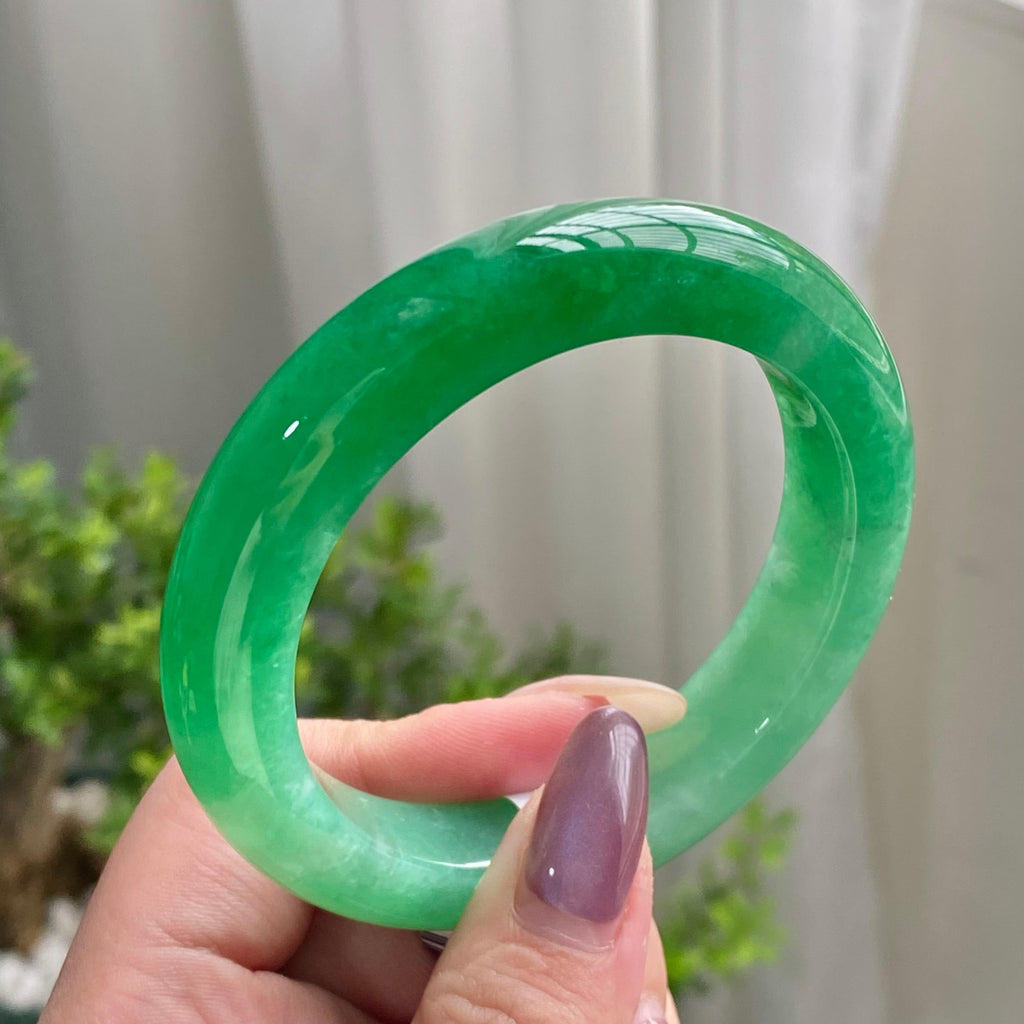 糯冰种满绿平安镯（55圈）（yc199715）