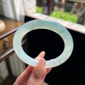 糯冰种冰蓝水圆条 53.5圈 天然缅甸A货翡翠（yc696425）