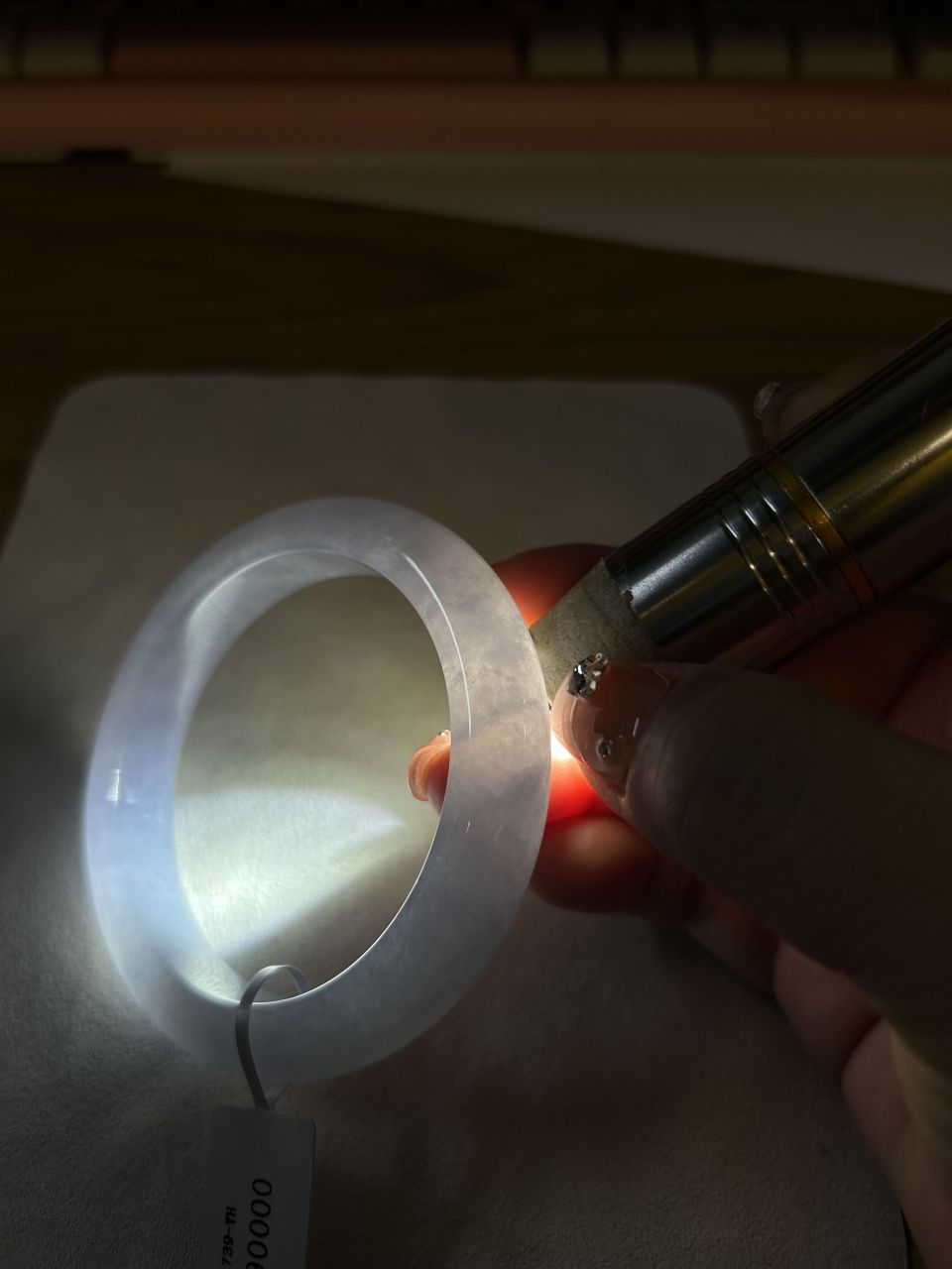 糯冰种淡紫罗兰平安镯（57.4mm）（yc081788）