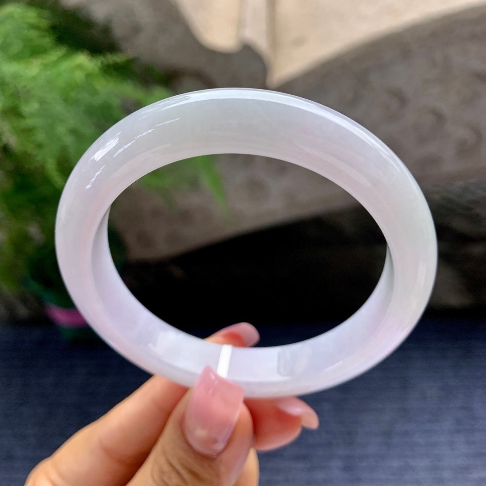 细糯种淡粉紫平安镯（57.3mm）（yc097094）