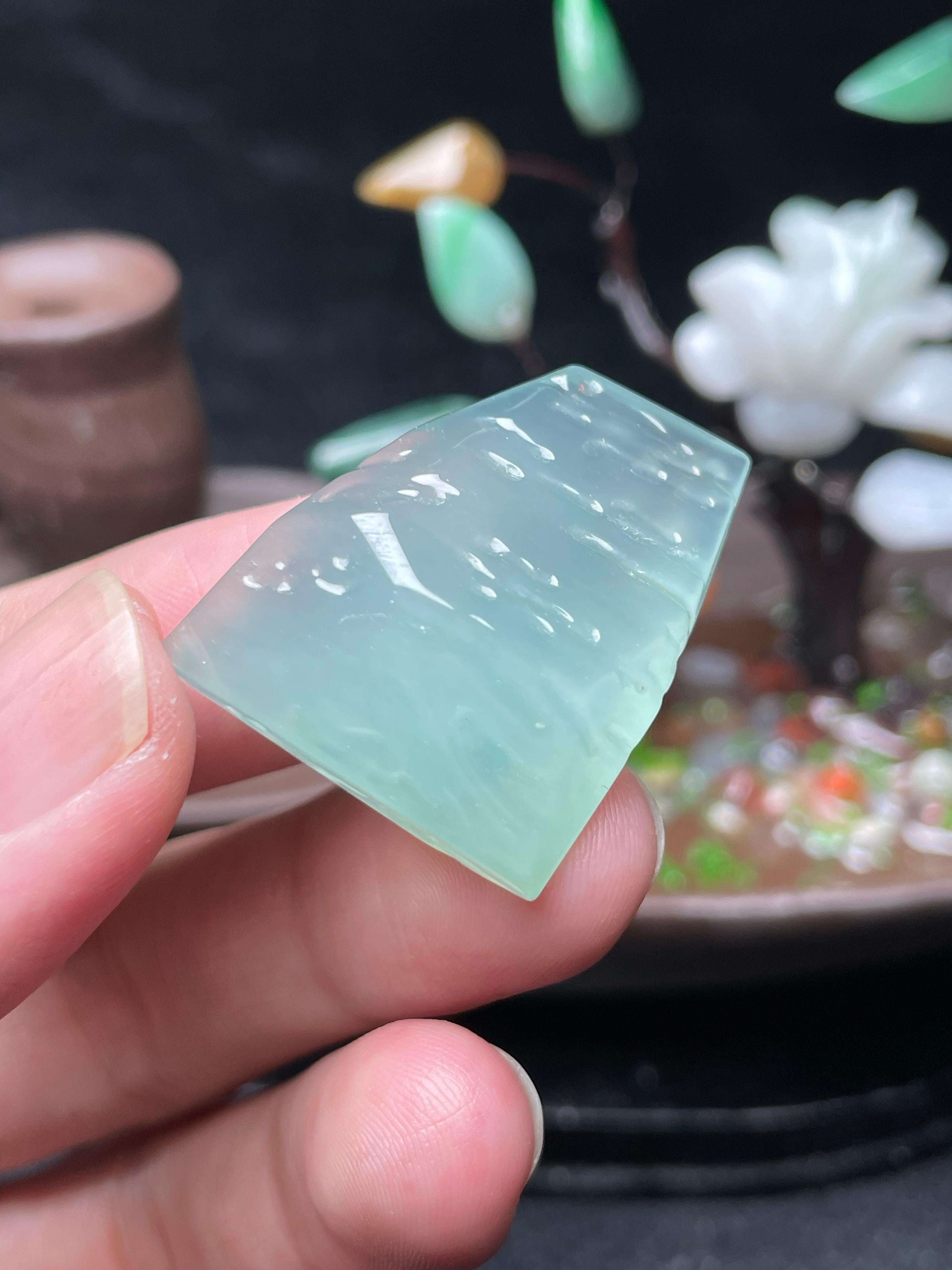 冰晴飘花随形挂件料（yc522471）
