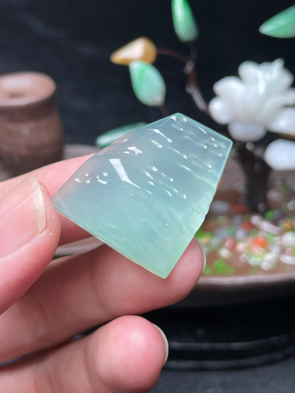 冰晴飘花随形挂件料（yc522471）