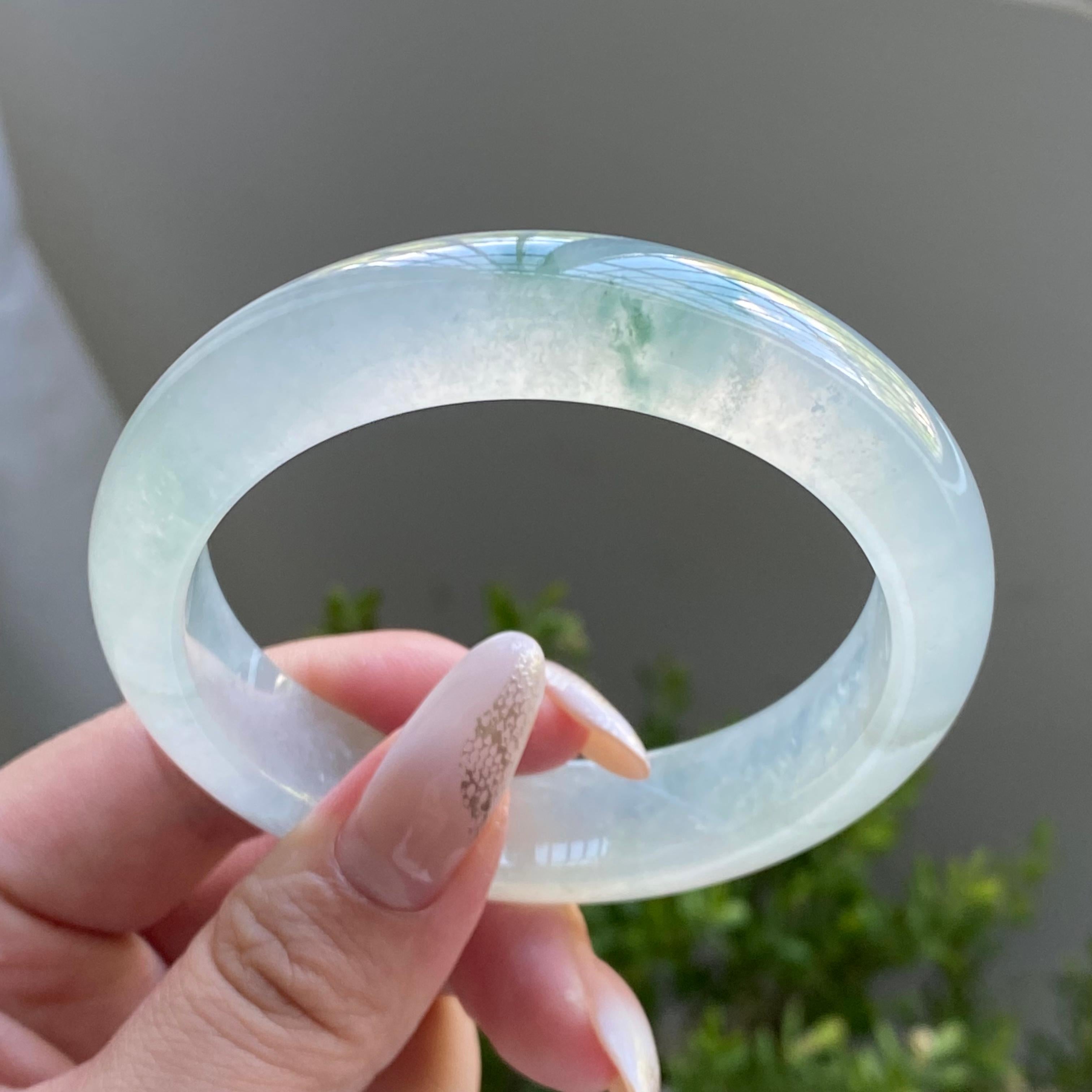 冰种飘花平安镯（57圈）（yc225911）