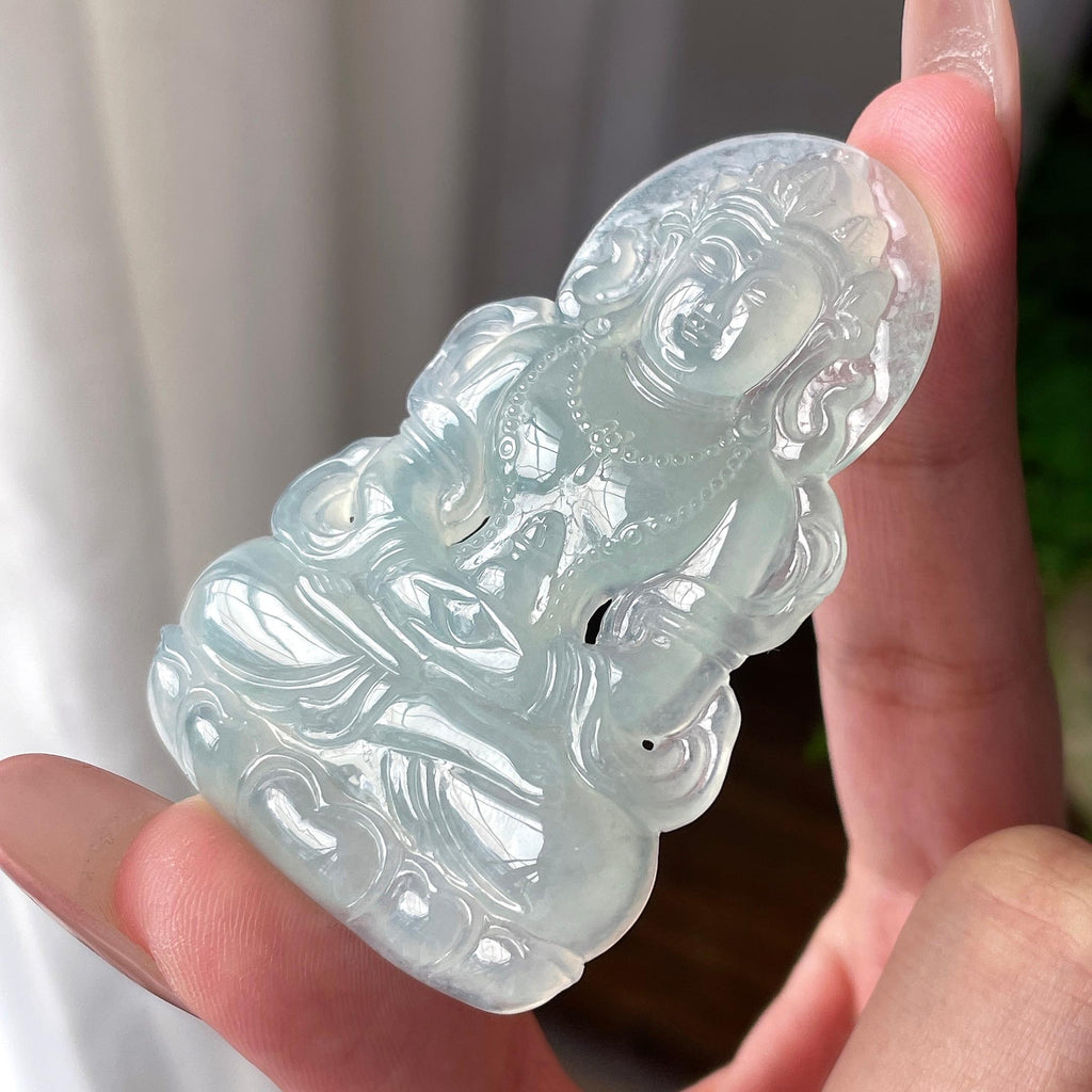 糯冰种冰晴底度母吊坠（yc710682）