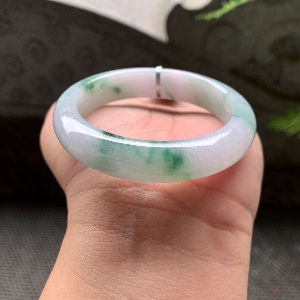 糯化飘花平安镯（52.4mm）（yc029089）