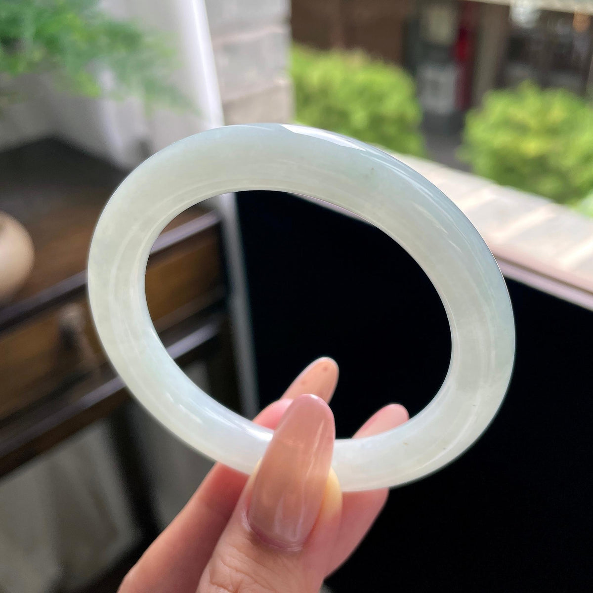 细糯种无色白月光圆条 54圈 天然缅甸A货翡翠（yc703277）