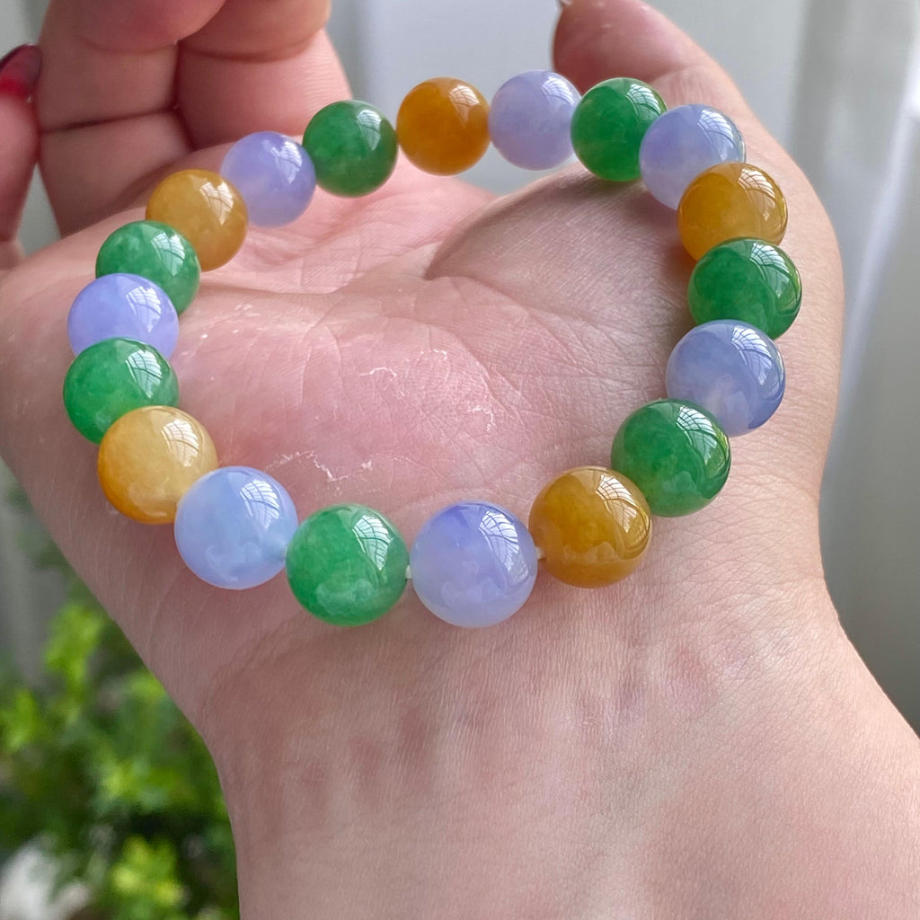 糯冰种多宝单圈手串（19颗）（yc203438）