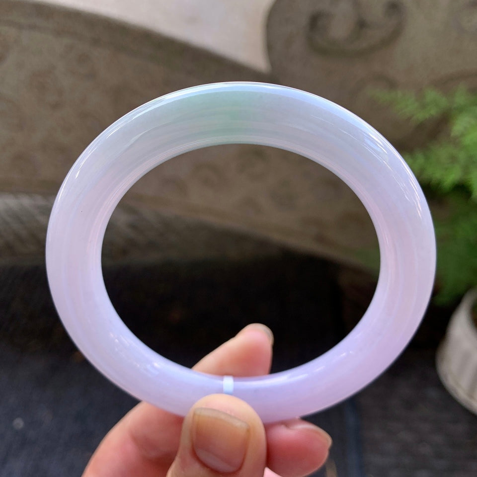 糯化淡春彩圆条手镯（56.6mm）（yc029136）
