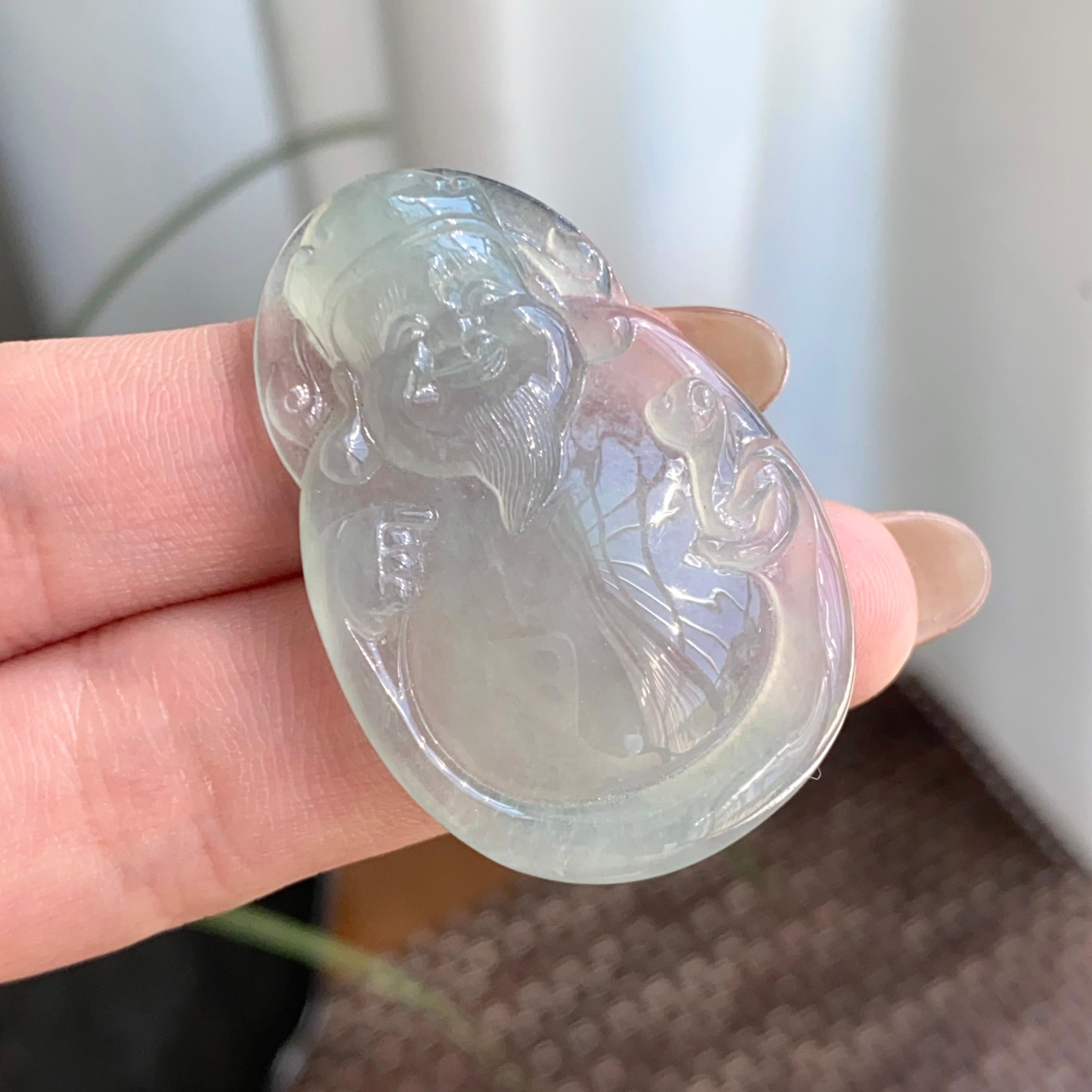 冰种带底色财神吊坠（yc264974）