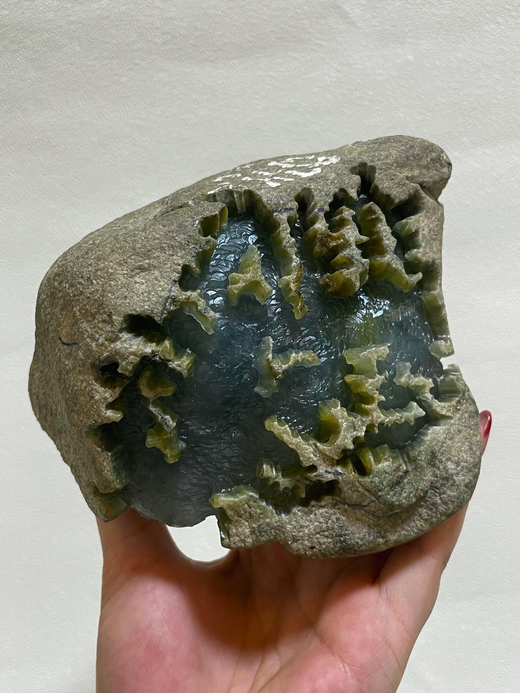 老坑莫西沙冰种蓝飘花开窗料（yc337324）