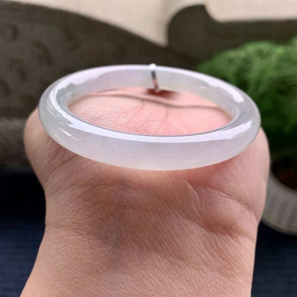 糯冰种无色圆条手镯（52.4mm）（yc082611）