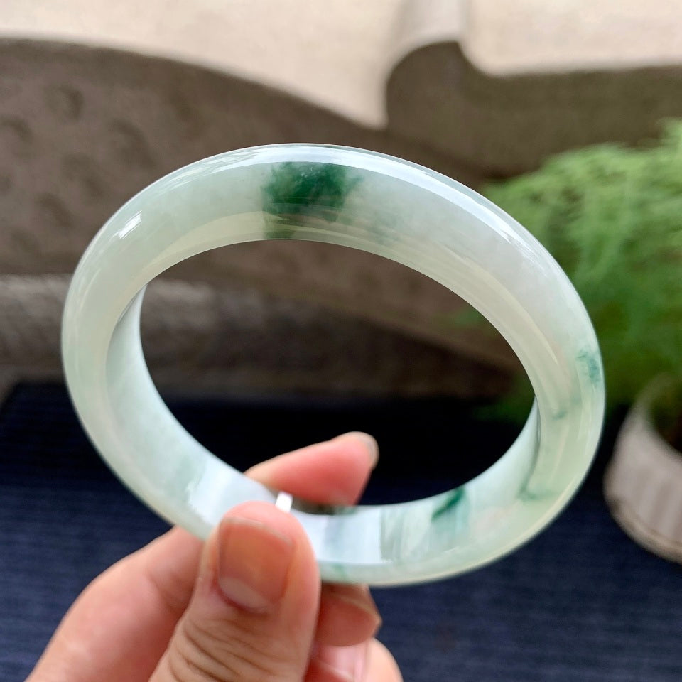 细糯种飘花平安镯（60mm）（yc114581）