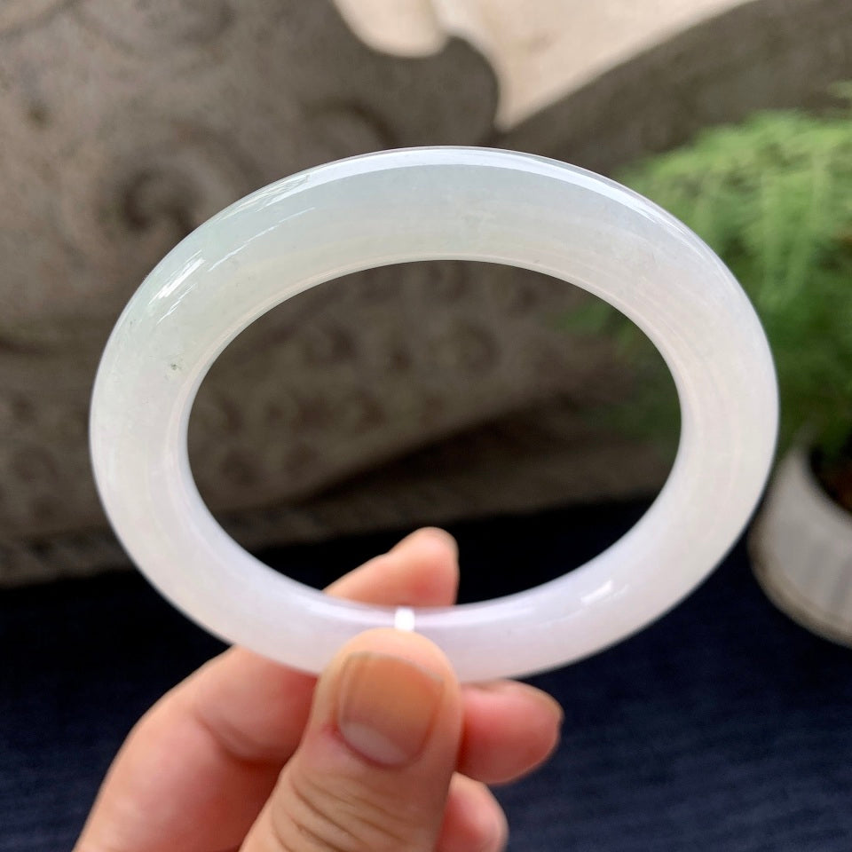细糯种无色圆条手镯（55.8mm）（yc091798）