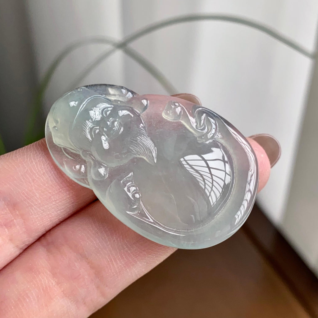 冰种淡晴底财神吊坠（yc260818）