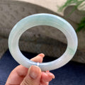 细糯种飘蓝花圆条手镯 57.2圈口 天然缅甸A货翡翠（yc524445）