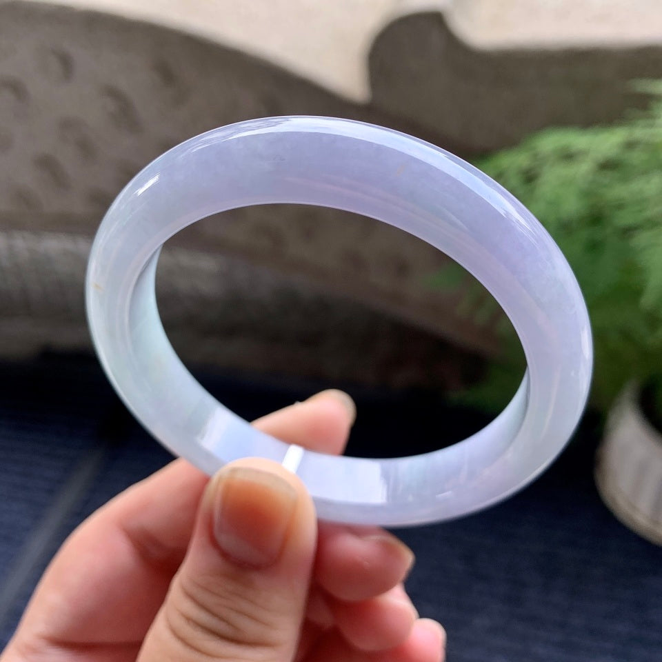 糯冰种紫罗兰平安镯（54.4mm）（yc107005）