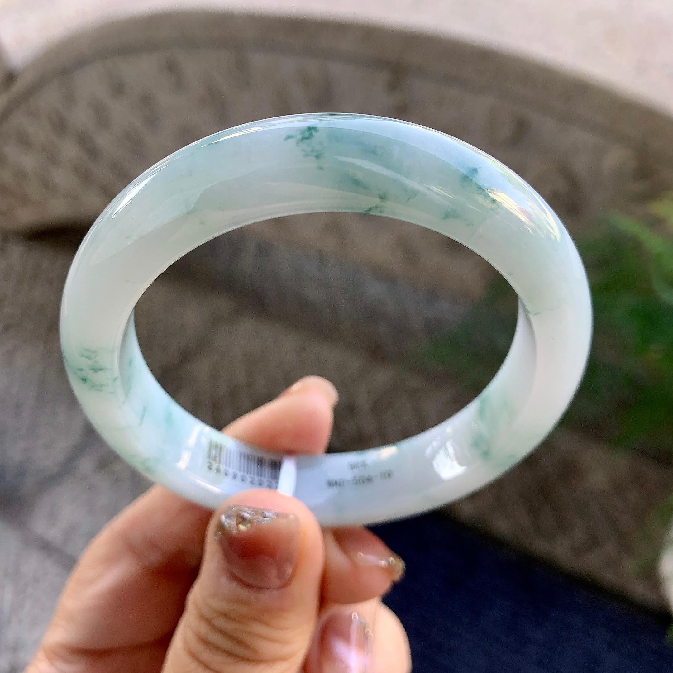 细糯种飘花平安镯（55mm）（yc275314）