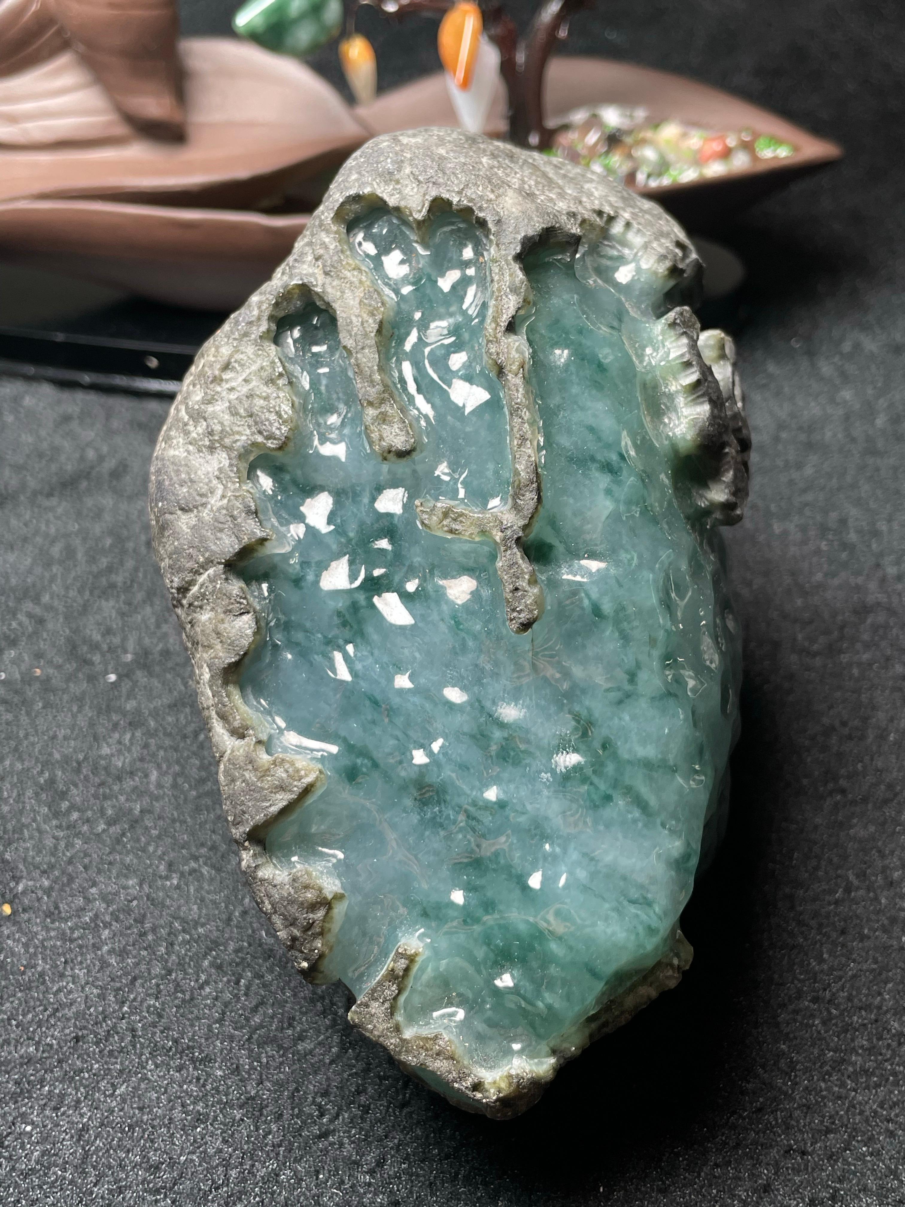莫西沙开窗冰底飘花手镯料（yc492001）