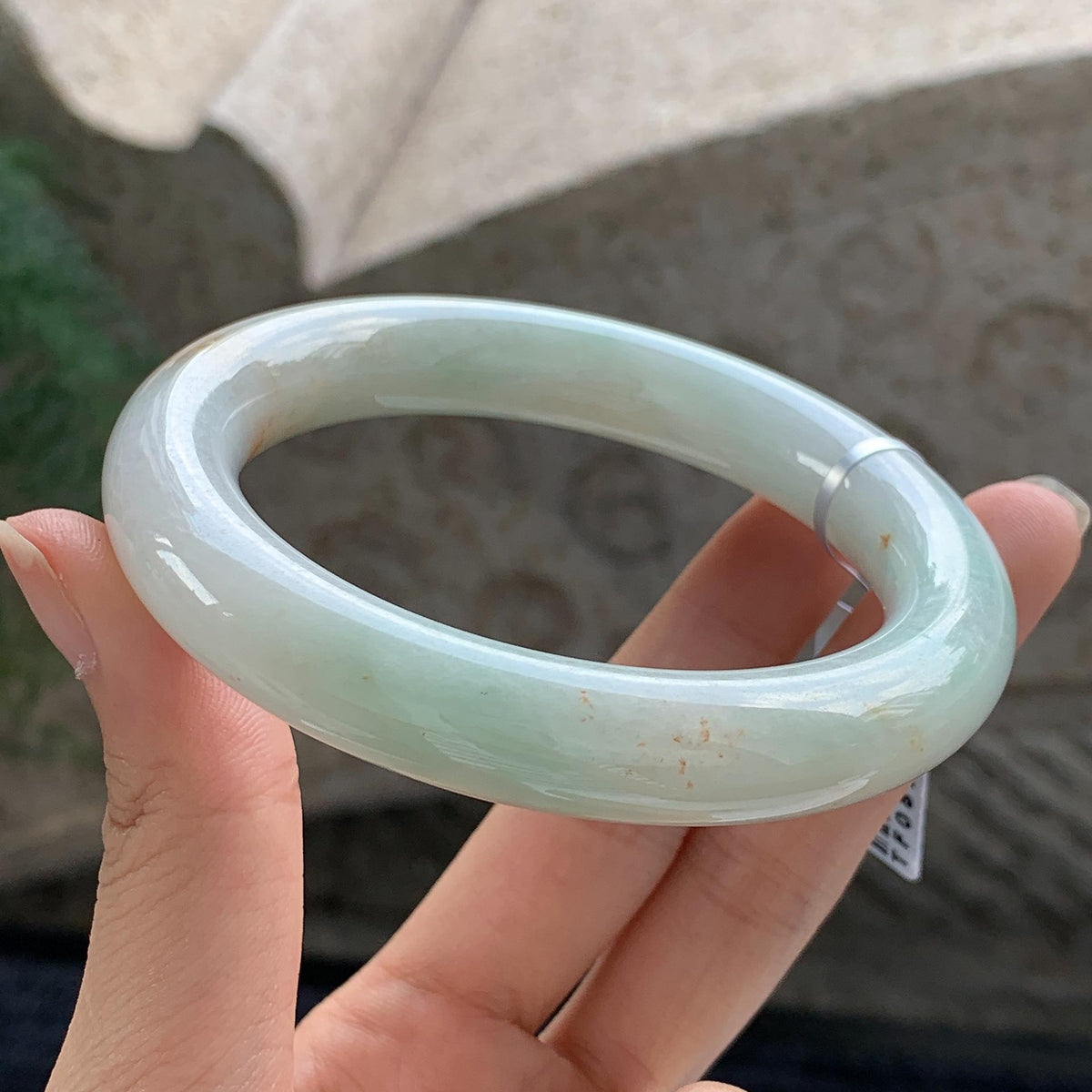 细糯种 黄加绿圆条手镯 58.5圈 天然缅甸A货翡翠（yc699559）