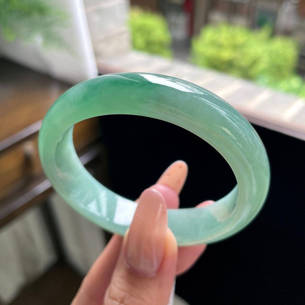 秒杀 细糯种油青色贵妃 55.4圈 天然缅甸A货翡翠（yc703291）