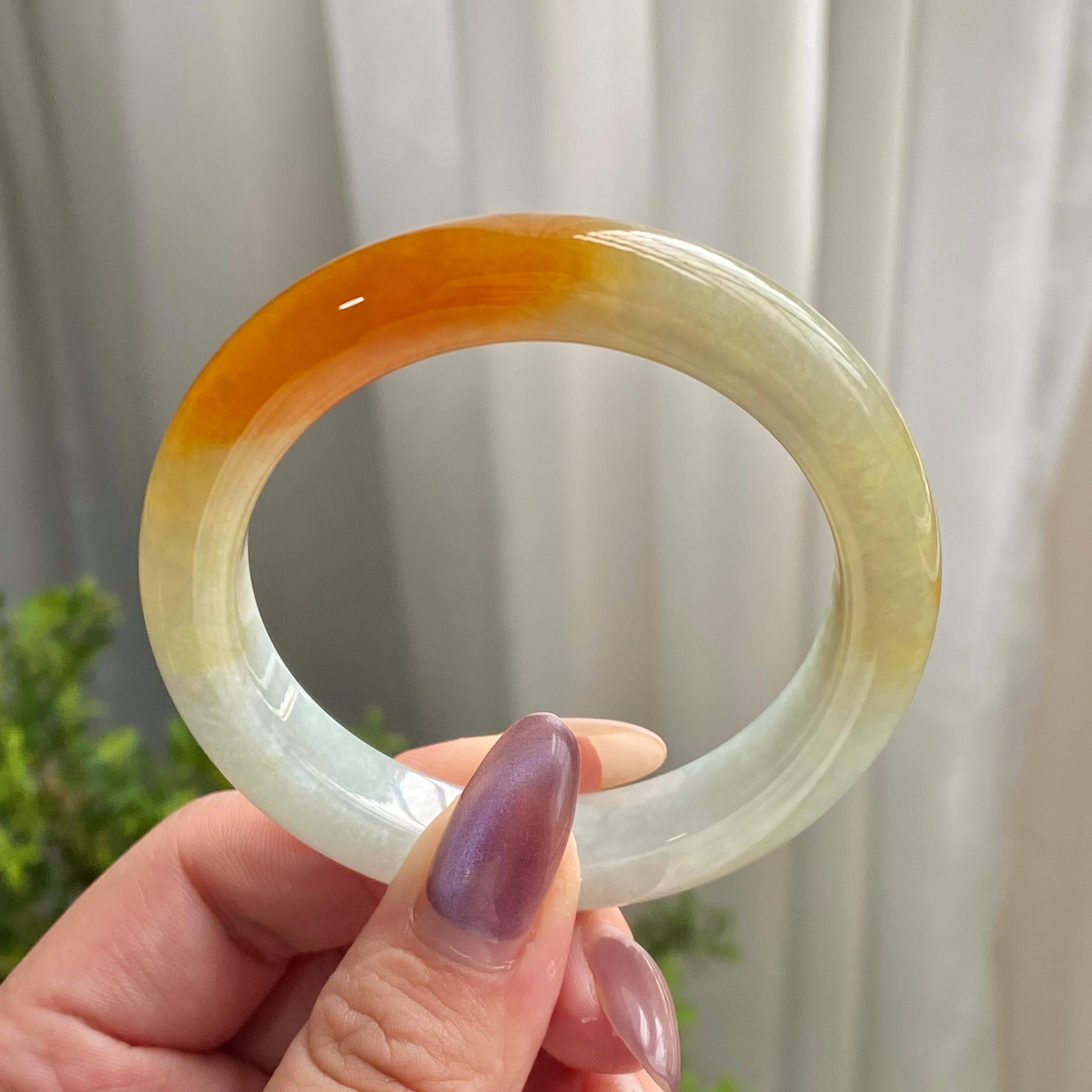 糯冰种黄翡平安镯（51圈）（yc199713）