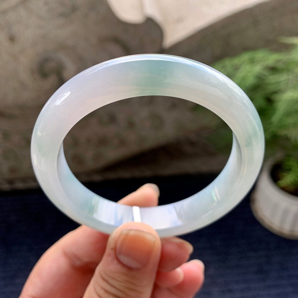 细糯种飘花平安镯（55.7mm）（yc090495）