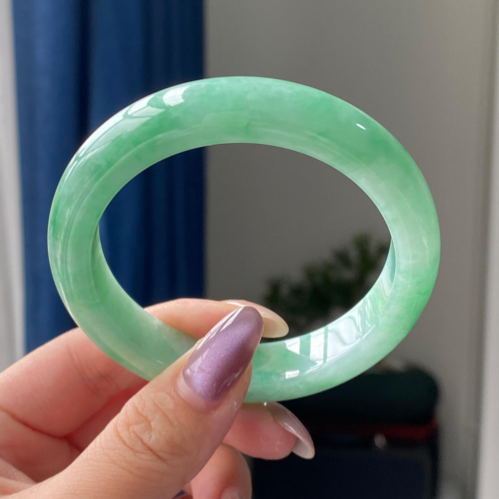 细糯种满绿平安镯手镯（57圈）（yc196859）