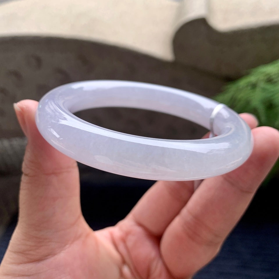 细糯种淡紫罗兰圆条手镯（57.5mm）（yc110702）