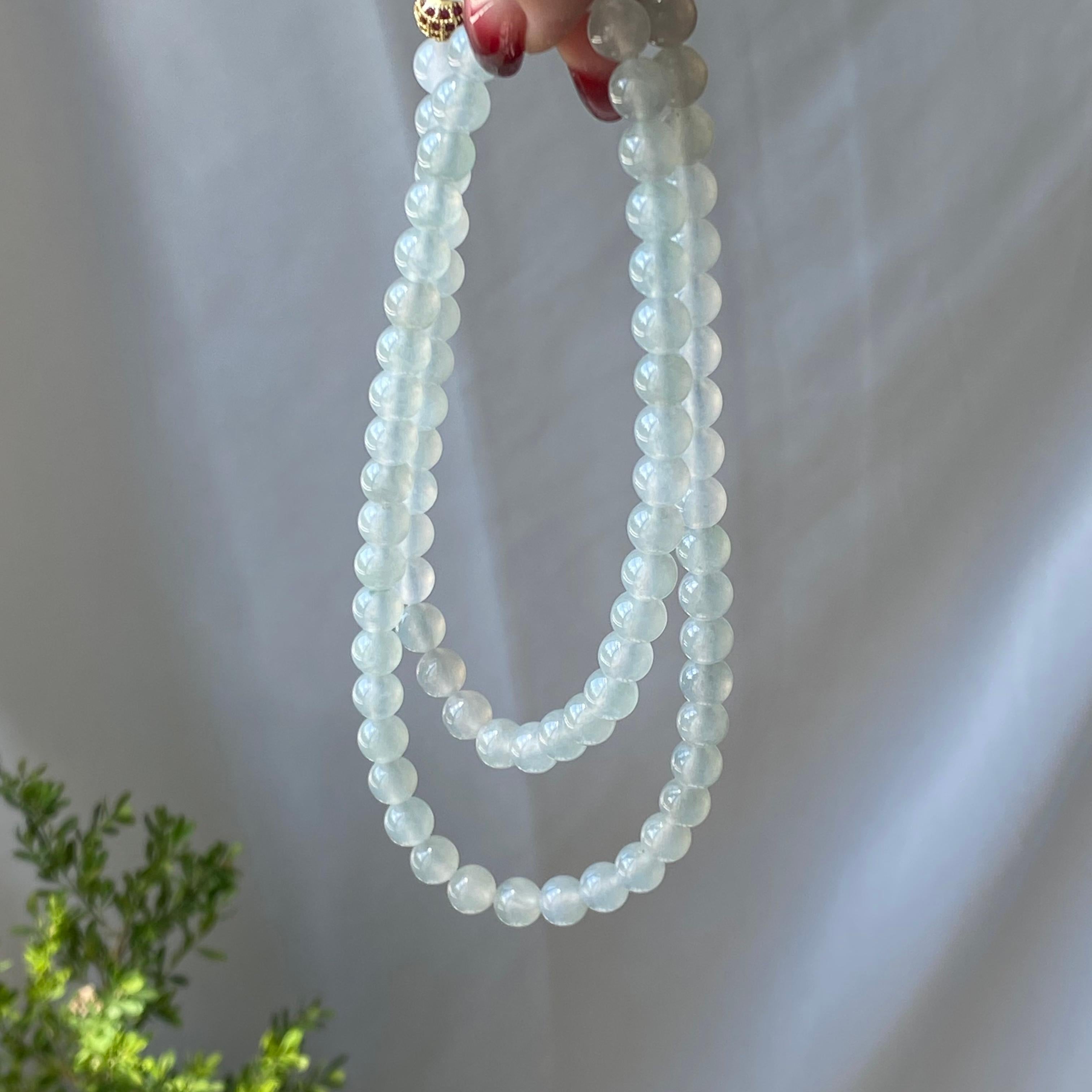 冰种晴底珠链（83颗）（yc213044）