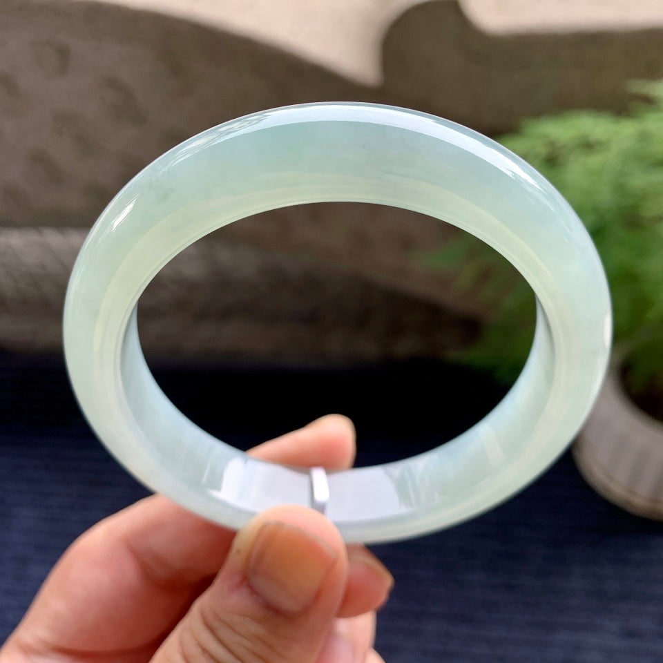 糯冰种晴水底平安镯（57.8mm）（yc107676）