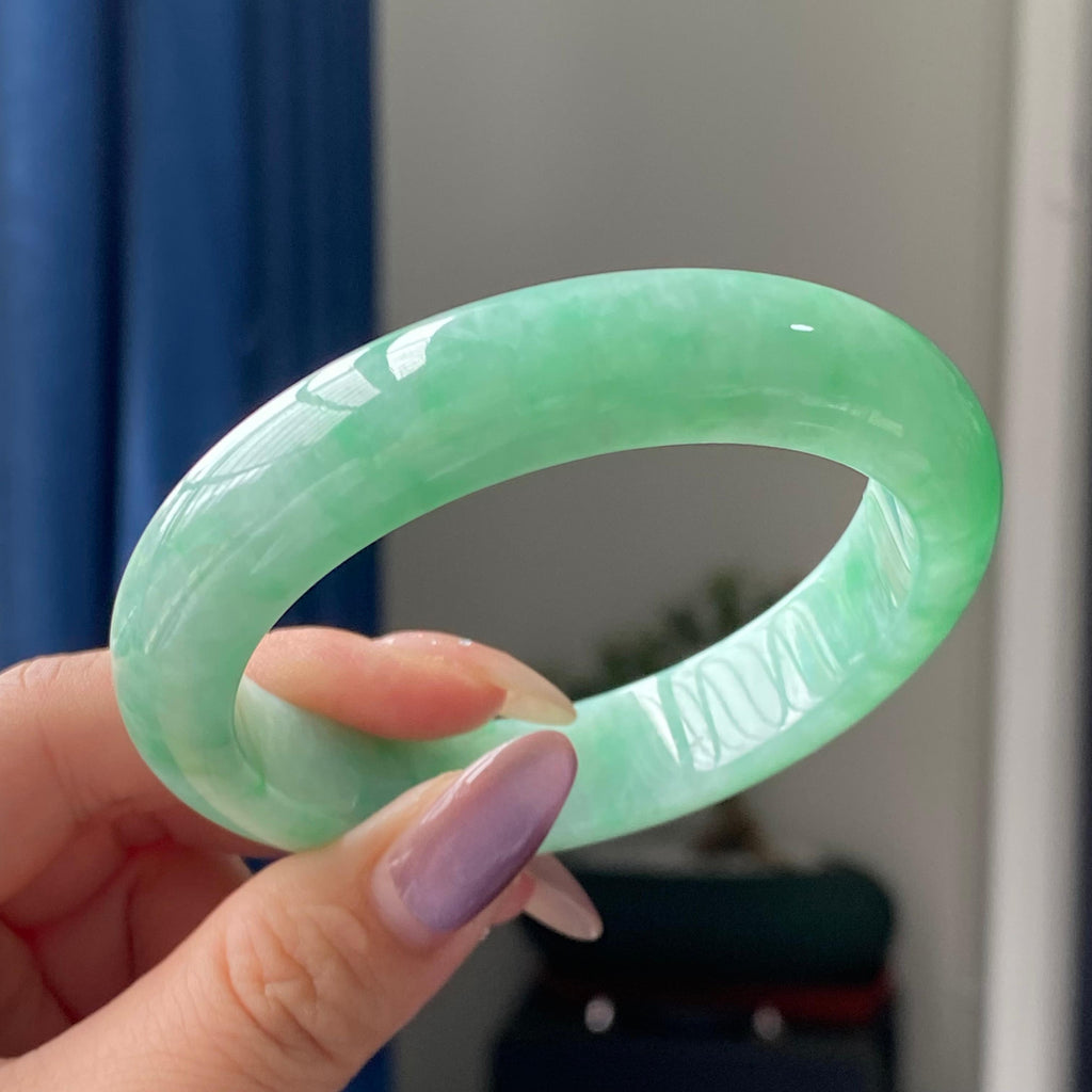 细糯种满绿平安镯手镯（57圈）（yc196859）