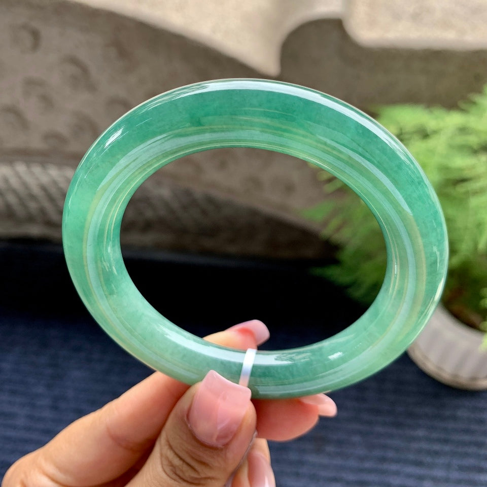 细糯种油青圆条手镯（57.1mm）（yc093336）