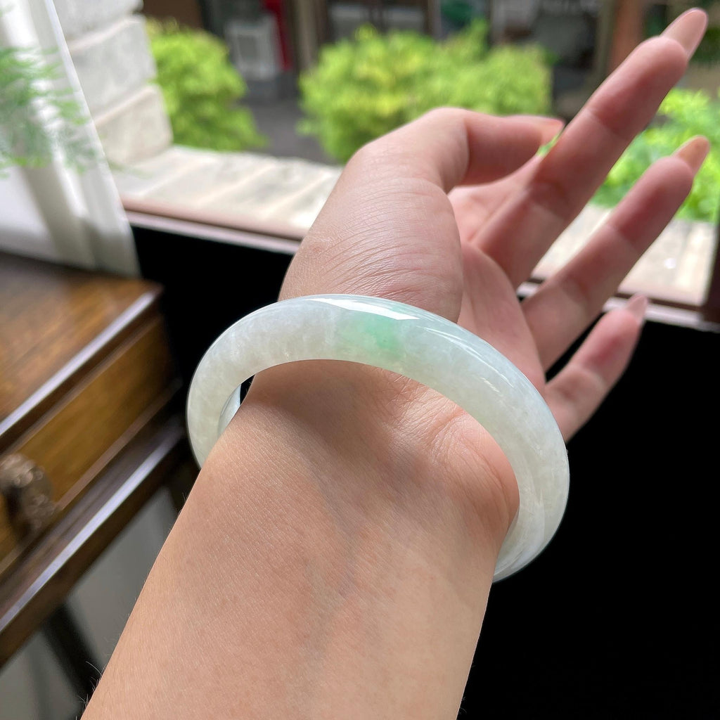 大圈口 糯种飘花正圈平安镯 58圈（yc709484）