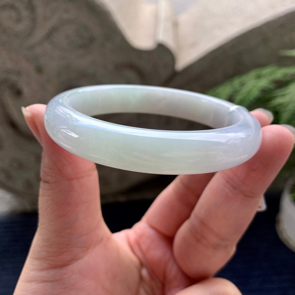 糯种带淡底色平安镯（56.7mm）（yc090544）